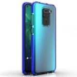 Θήκη Xiaomi Redmi Note 9 Σιλικόνης Διάφανη - Μπλε Spring TPU Back Cover Case with Frame Transparent - Blue