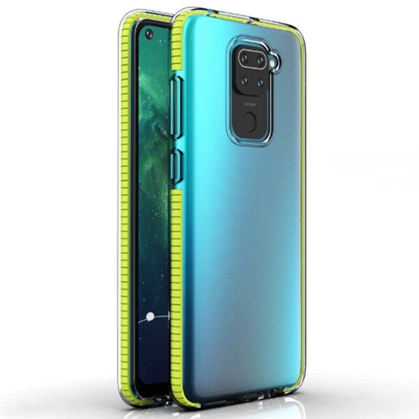Θήκη Xiaomi Redmi Note 9 Σιλικόνης Διάφανη - Κίτρινη Spring TPU Back Cover Case with Frame Transparent - Yellow