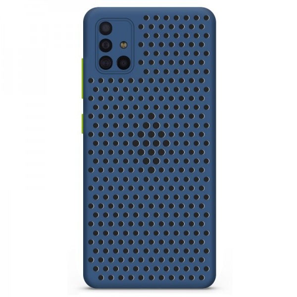Θήκη Samsung Galaxy A71 Σιλικόνης Μπλε Breath Colored Buttons TPU Case Navy