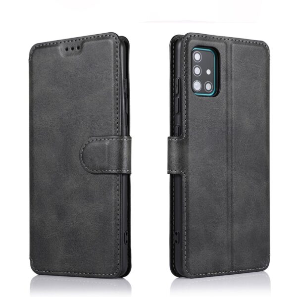 Θήκη Samsung Galaxy A51 4G Βιβλίο Μαύρο Calf Texture Magnetic Buckle Horizontal Flip Case Black