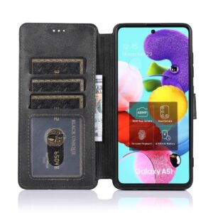 Θήκη Samsung Galaxy A51 4G Βιβλίο Μαύρο Calf Texture Magnetic Buckle Horizontal Flip Case Black