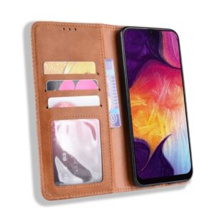 Θήκη Samsung Galaxy A50 / A30s Βιβλίο Καφέ Magnetic Buckle Retro Texture Horizontal Flip Case Brown