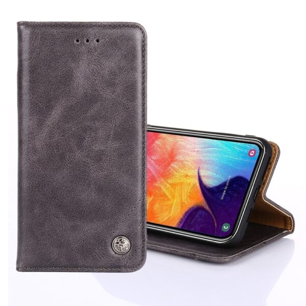Θήκη Samsung Galaxy A51 4G Βιβλίο Γκρι Non-Magnetic Retro Texture Horizontal Flip Case with Holder & Card Slots & Wallet Gray