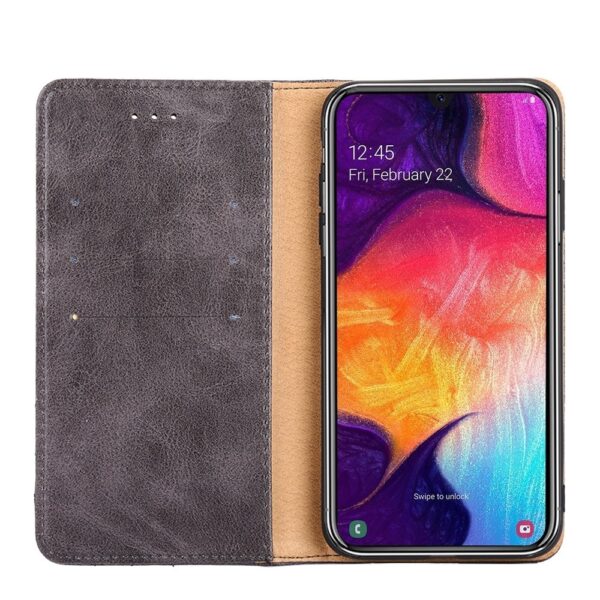 Θήκη Samsung Galaxy A51 4G Βιβλίο Γκρι Non-Magnetic Retro Texture Horizontal Flip Case with Holder & Card Slots & Wallet Gray
