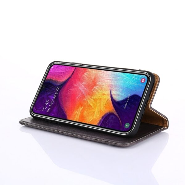 Θήκη Samsung Galaxy A51 4G Βιβλίο Γκρι Non-Magnetic Retro Texture Horizontal Flip Case with Holder & Card Slots & Wallet Gray