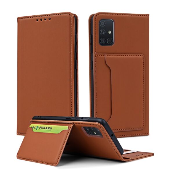 Θήκη Samsung Galaxy A51 4G Βιβλίο Καφέ Strong Magnetism Liquid Feel Horizontal Flip Case with Holder & Card Slots & Wallet Br