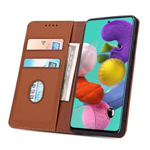 Θήκη Samsung Galaxy A51 4G Βιβλίο Καφέ Strong Magnetism Liquid Feel Horizontal Flip Case with Holder & Card Slots & Wallet Br