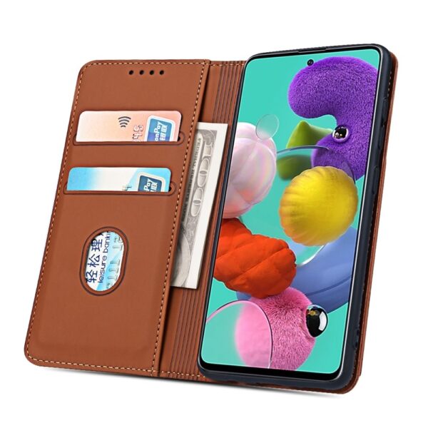 Θήκη Samsung Galaxy A51 4G Βιβλίο Καφέ Strong Magnetism Liquid Feel Horizontal Flip Case with Holder & Card Slots & Wallet Br