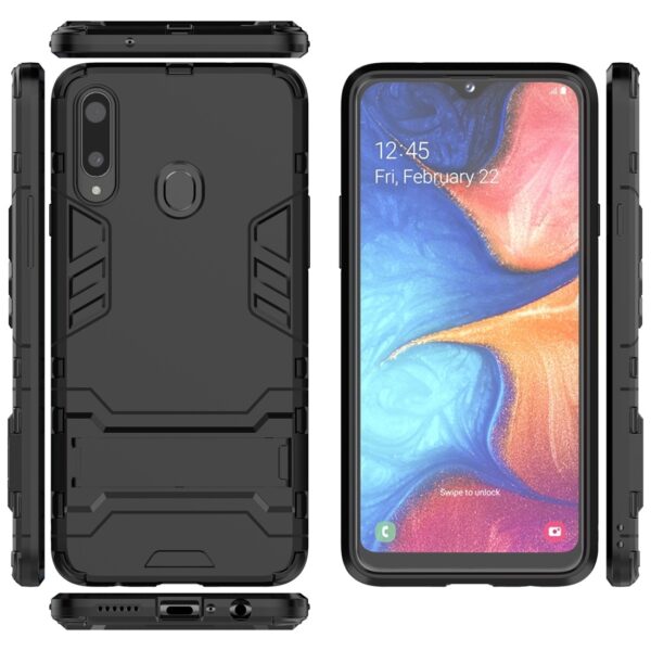 Σκληρή Θήκη Samsung Galaxy A20s Μαύρη PC + TPU Shockproof Protective Case with Holder Black