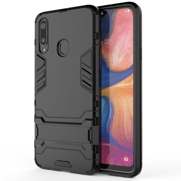 Σκληρή Θήκη Samsung Galaxy A20s Μαύρη PC + TPU Shockproof Protective Case with Holder Black Σκληρή Θήκη Samsung Galaxy A20s Μαύρη PC + TPU Shockproof Protective Case with Holder Black