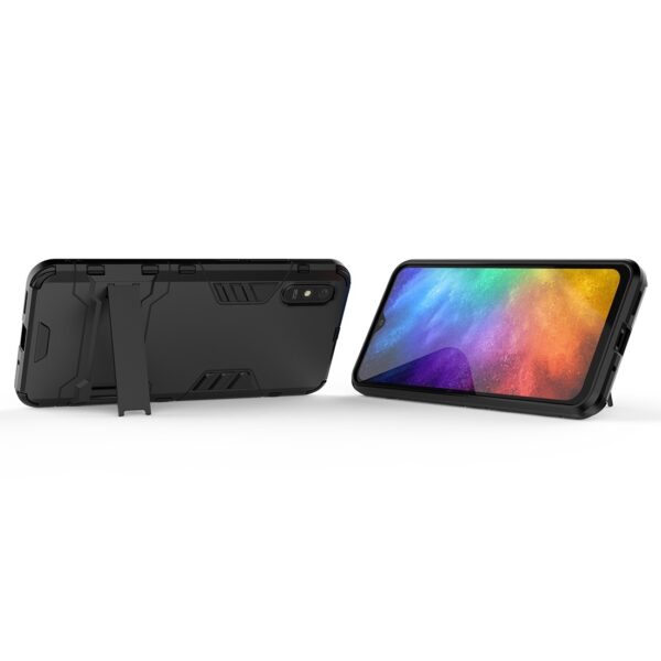 Xiaomi Redmi 9A / 9AT Σκληρή Θήκη Μαύρη PC + TPU Shockproof Protective Case with Holder Black