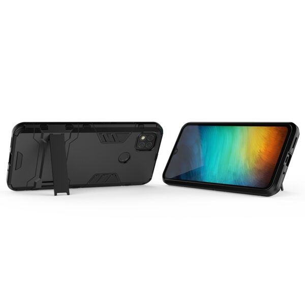 Σκληρή Θήκη Xiaomi Redmi 9C / Redmi 10A Μαύρη PC + TPU Shockproof Protective Case with Holder Black