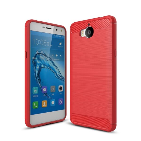 Θήκη Huawei Y6 2017 / Y5 2017 Σιλικόνης Κόκκινη Brushed Texture Carbon Fiber TPU Case Red Θήκη Huawei Y6 2017 / Y5 2017 Σιλικόνης Κόκκινη Brushed Texture Carbon Fiber TPU Case Red