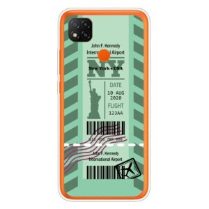 Θήκη Xiaomi Redmi 9C / Redmi 10A Σιλικόνης Νέα Υόρκη Boarding Card Series Pattern TPU Protective Case Green New York