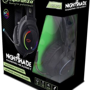Esperanza Ενσύρματα Gaming Ακουστικά Stereo Headphones With Microphone NIGHTSHADE EGH470 (5901299944677)