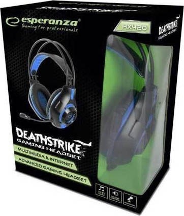Esperanza Ενσύρματα Gaming Ακουστικά Stereo Headphones With Microphone DEATHSTRIKE EGH420B (5901299928905)