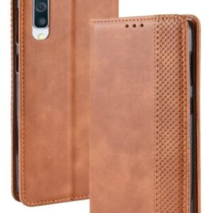 Tel1 Samsung Galaxy A50 / A30s Magnetic Retro Texture Θήκη Βιβλίο - Brown