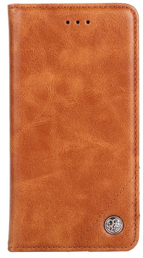 Tel1 Huawei P Smart 2021 Non-Magnetic Retro Θήκη Βιβλίο - Brown