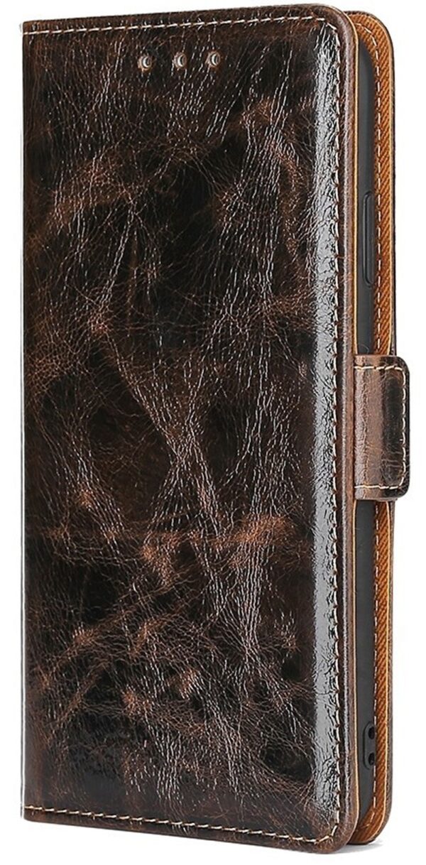 Tel1 Huawei P Smart 2021 Knead Pattern Texture Side Buckle Θήκη Βιβλίο - Brown