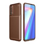 Θήκη Huawei P Smart 2021 Σιλικόνης Καφέ Carbon Fiber Texture Shockproof TPU Case Brown