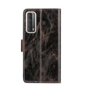 Θήκη Huawei P Smart 2021 Βιβλίο Καφέ Knead Pattern Texture Side Buckle Horizontal Flip Case Brown