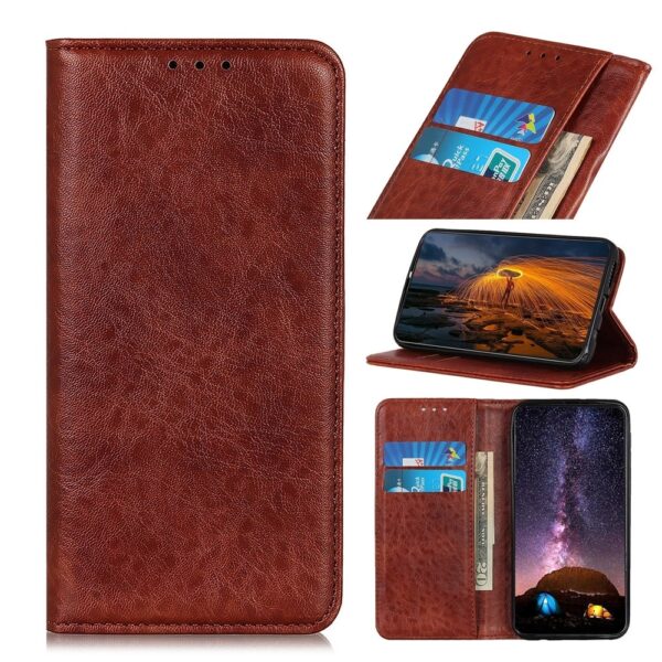 Θήκη Huawei P Smart 2021 Βιβλίο Καφέ Magnetic Crazy Horse Texture Horizontal Flip Case with Holder & Card Slots & Wallet Brown