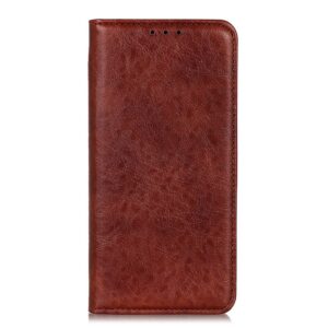 Θήκη Huawei P Smart 2021 Βιβλίο Καφέ Magnetic Crazy Horse Texture Horizontal Flip Case with Holder & Card Slots & Wallet Brown