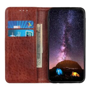 Θήκη Huawei P Smart 2021 Βιβλίο Καφέ Magnetic Crazy Horse Texture Horizontal Flip Case with Holder & Card Slots & Wallet Brown