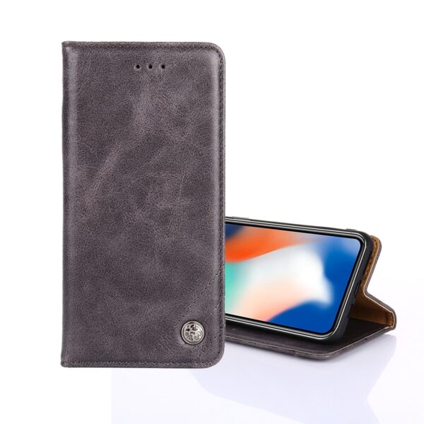 Θήκη Huawei P Smart 2021 Βιβλίο Γκρι Non-Magnetic Retro Texture Horizontal Flip Case Grey