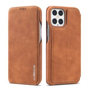 Θήκη iPhone 12 Pro Max Βιβλίο Καφέ LC.IMEEKE Hon Ancient Series Horizontal Flip Case Brown