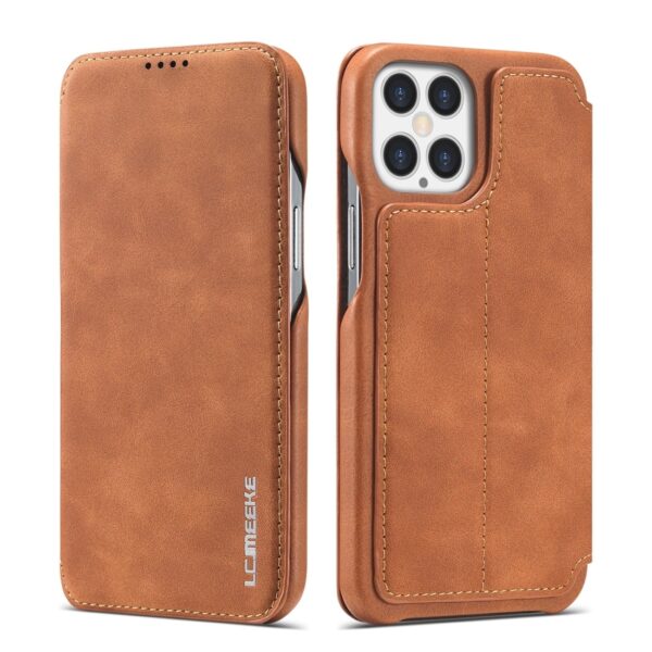 Θήκη iPhone 12 Pro Max Βιβλίο Καφέ LC.IMEEKE Hon Ancient Series Horizontal Flip Case Brown