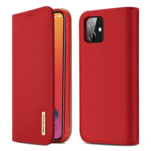 Θήκη iPhone 12 / 12 Pro Βιβλίο Κόκκινο DUX DUCIS WISH Series TPU + PU + Leather Case with Card Slots & Wallet Red