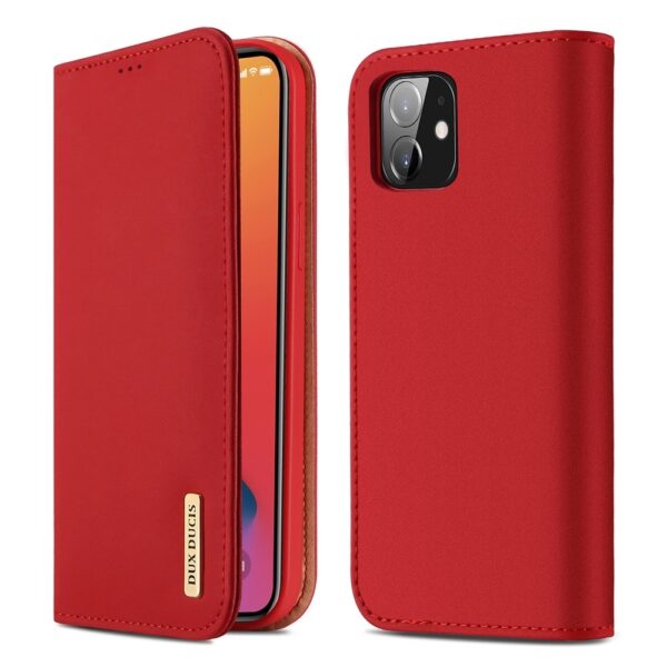 Θήκη iPhone 12 / 12 Pro Βιβλίο Κόκκινο DUX DUCIS WISH Series TPU + PU + Leather Case with Card Slots & Wallet Red