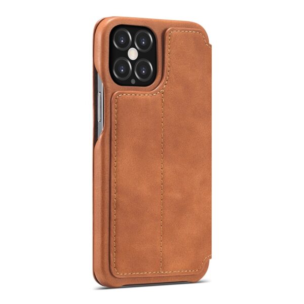 Θήκη iPhone 12 / 12 Pro Βιβλίο Καφέ LC.IMEEKE Hon Ancient Series Horizontal Flip Case Brown