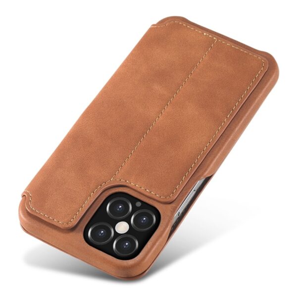 Θήκη iPhone 12 / 12 Pro Βιβλίο Καφέ LC.IMEEKE Hon Ancient Series Horizontal Flip Case Brown