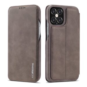 Θήκη iPhone 12 / 12 Pro Βιβλίο Σκούρο Καφέ LC.IMEEKE Hon Ancient Series Horizontal Flip Case Dark Brown