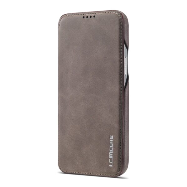 Θήκη iPhone 12 / 12 Pro Βιβλίο Σκούρο Καφέ LC.IMEEKE Hon Ancient Series Horizontal Flip Case Dark Brown