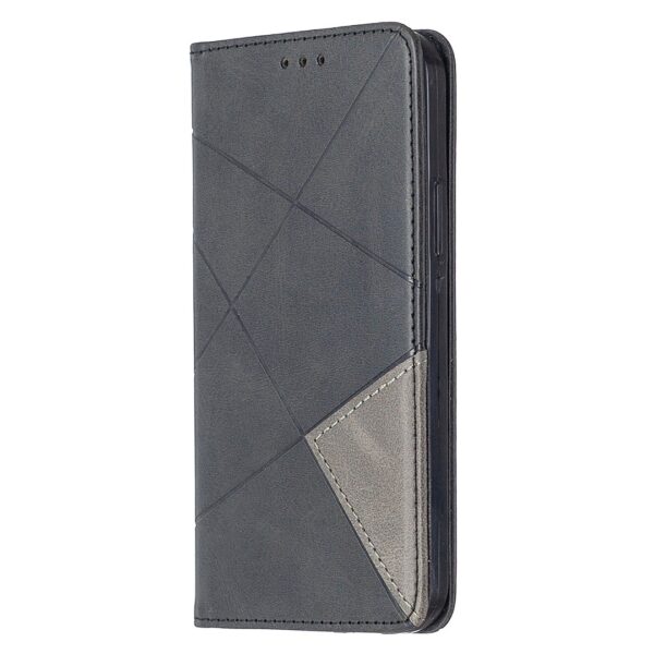 Θήκη iPhone 12 / 12 Pro Βιβλίο Μαύρο Rhombus Texture Horizontal Flip Magnetic Case Black Θήκη iPhone 12 / 12 Pro Βιβλίο Μαύρο Rhombus Texture Horizontal Flip Magnetic Case Black
