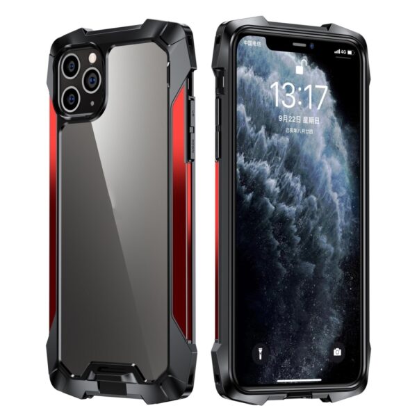 Θήκη iPhone 11 Pro Μαύρη - Κόκκινη R-JUST Metal Airbag Shockproof Protective Case Black - Red Θήκη iPhone 11 Pro Μαύρη - Κόκκινη R-JUST Metal Airbag Shockproof Protective Case Black - Red