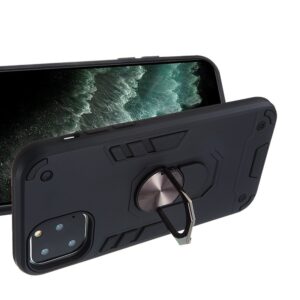 Θήκη iPhone 11 Pro Μαύρη Με Σταντ 2 in 1 Armour Series PC + TPU Protective Case with Ring Holder Black