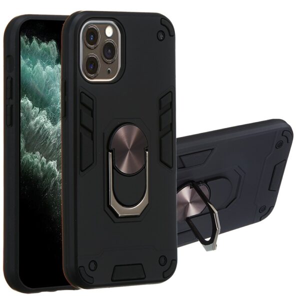 Θήκη iPhone 11 Pro Μαύρη Με Σταντ 2 in 1 Armour Series PC + TPU Protective Case with Ring Holder Black Θήκη iPhone 11 Pro Μαύρη Με Σταντ 2 in 1 Armour Series PC + TPU Protective Case with Ring Holder Black