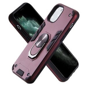 Θήκη iPhone 11 Pro Μπορντώ Με Σταντ 2 in 1 Armour Series PC + TPU Protective Case with Ring Holder Wine Red