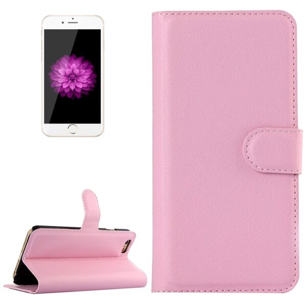 Θήκη iPhone 6 Plus / 6s Plus Βιβλίο Ροζ Litchi Texture Horizontal Flip Case Pink