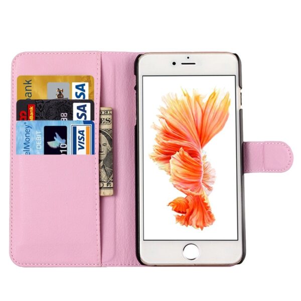 Θήκη iPhone 6 Plus / 6s Plus Βιβλίο Ροζ Litchi Texture Horizontal Flip Case Pink