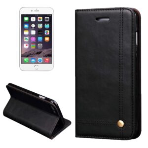 Θήκη iPhone 6 Plus / 6s Plus Βιβλίο Μαύρο Retro Crazy Horse Texture Magnetic Adsorption Horizontal Flip Case Black