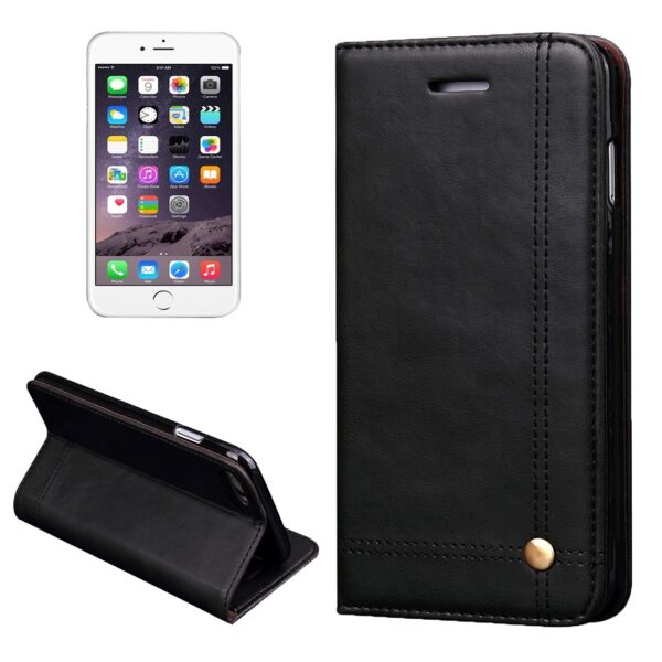 Θήκη iPhone 6 Plus / 6s Plus Βιβλίο Μαύρο Retro Crazy Horse Texture Magnetic Adsorption Horizontal Flip Case Black