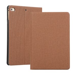 Θήκη iPad Mini 2019 & Mini 4 Καφέ Cloth Texture TPU Horizontal Flip Case with Holder Brown
