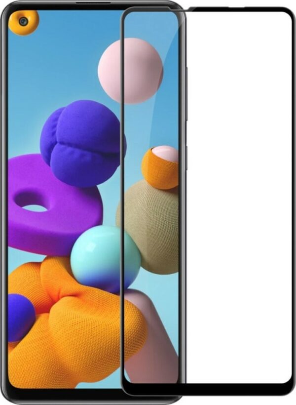 Samsung Galaxy A21s Προστατευτικό Τζαμάκι Μαύρο Full Glue 5D Full Screen Tempered Glass Black