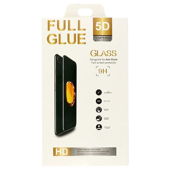 Huawei P40 Pro Προστατευτικό Τζαμάκι Μαύρο Full Glue 5D Full Screen Tempered Glass Black