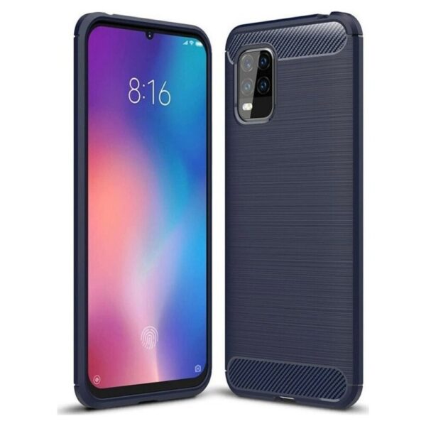 Forcell Xiaomi Mi 10 Lite 5G Carbon Fiber Θήκη Σιλικόνης - Blue Forcell Xiaomi Mi 10 Lite 5G Carbon Fiber Θήκη Σιλικόνης - Blue